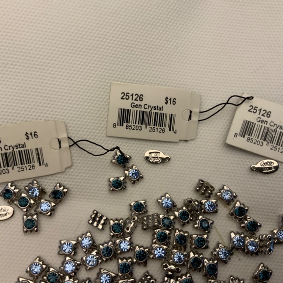 B5/ Beads for 3 Cookie Lee Bracelet 25216 - Blue Crystal - Size Medium - Picture 2 of 3